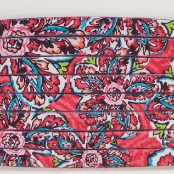 Vera Bradly Stretch Hair Elastics, Sunburst Floral, Pink - Picture 2 of 2